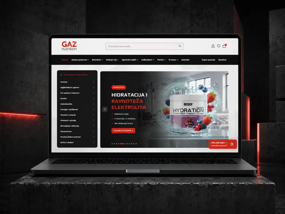 GAZ Nutrition · E-commerce Website — portfolio cover by Nenad De Luxe