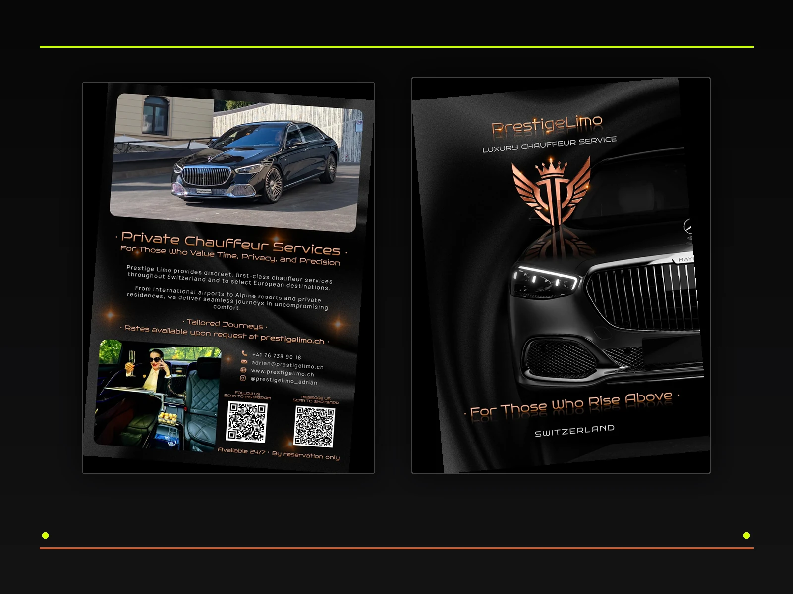PrestigeLimo · Luxury Chauffeur A5 Flyer — portfolio cover by Nenad De Luxe