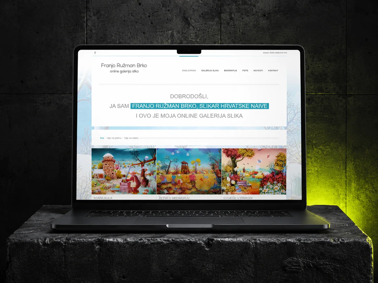Franjo Ružman Brko · Online Art Gallery — portfolio cover by Nenad De Luxe